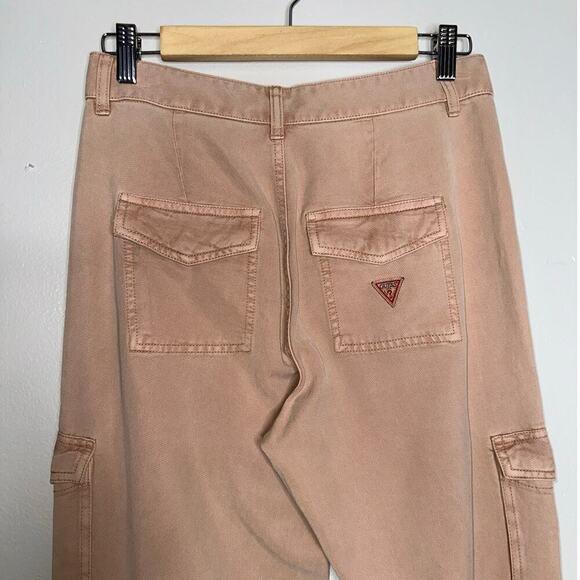 Guess Tan Cargo Jogger Pants Size 25 | Tencel Utility Zip Hem Street Style - Picture 6 of 7